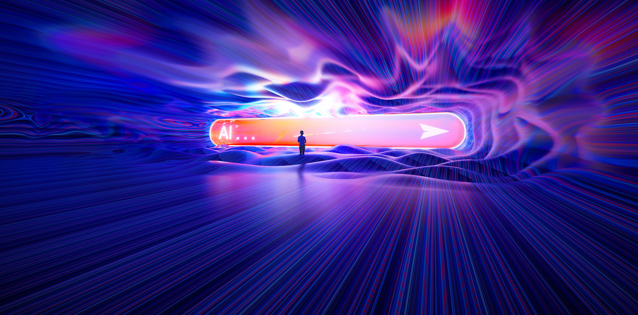 AI search field futuristic