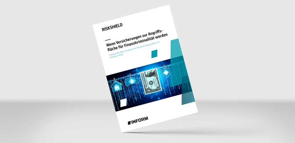 Cover des RiskShield-Papers zur AML-Compliance für Versicherungen und Prävention von Finanzkriminalität.