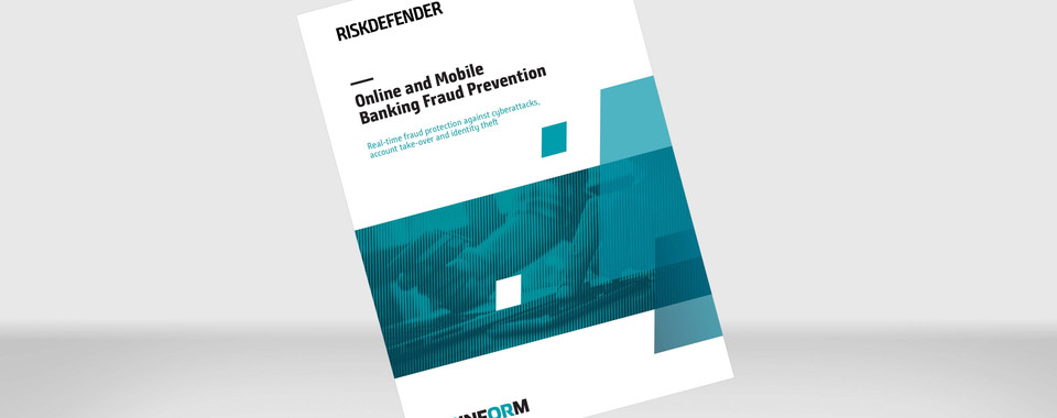 Visualization of the Brochure "RiskDefender for Fraud Prevention in Online and Mobile Banking"