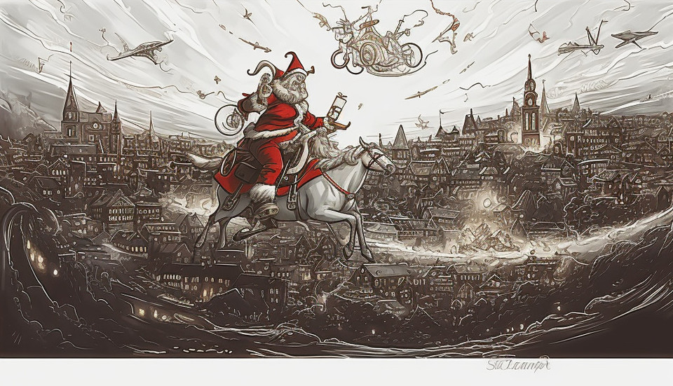 santas slay and rendeere - added illustration from Aachen