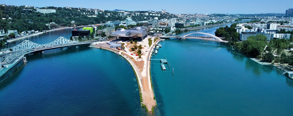 Zusammenfluss von Rhône und Saône als Symbol für FRAML-Integration