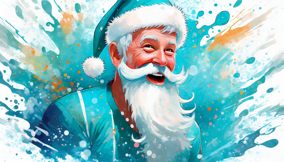 Turquoise Santa Claus / Splash style