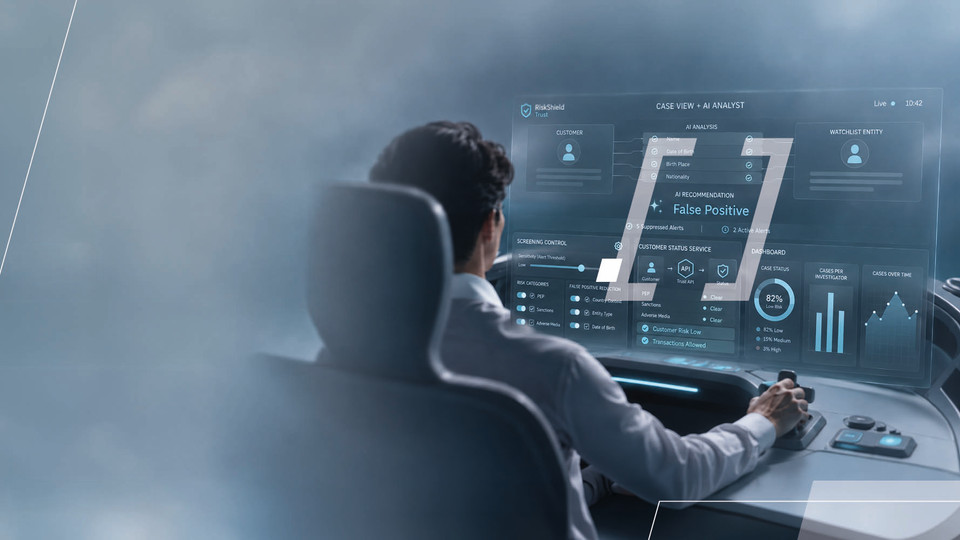 RiskShield Trust customer screening for banks and FinTechs with transparent, AI-supported compliance decisions
