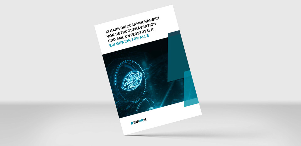 Visualisierung des Whitepapers "KI kann die Zusammenarbeit von Betrugsprävention und AML unterstützen"