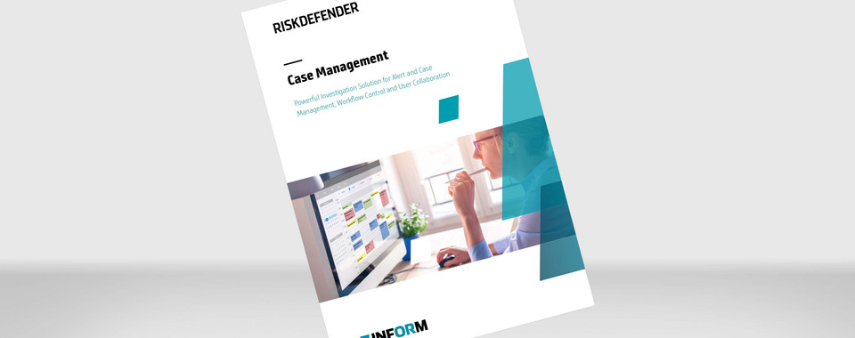 Visualization of the Brochure "RiskDefender Case Management"