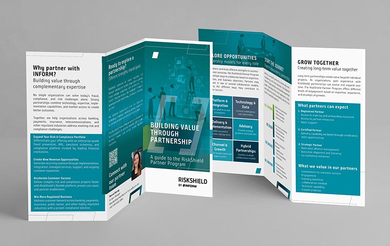 Mockup of the RiskShield Partner Program brochure.