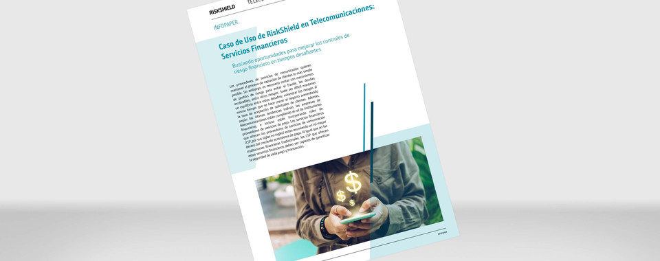 Vista de nuestro Infopaper “Caso de uso de telecomunicaciones: Servicios financieros”.