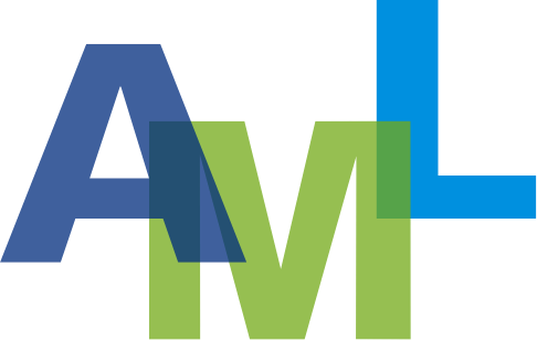 Stylized logo featuring the letters A, M, and L in blue and green colors, representing a modern brand identity.