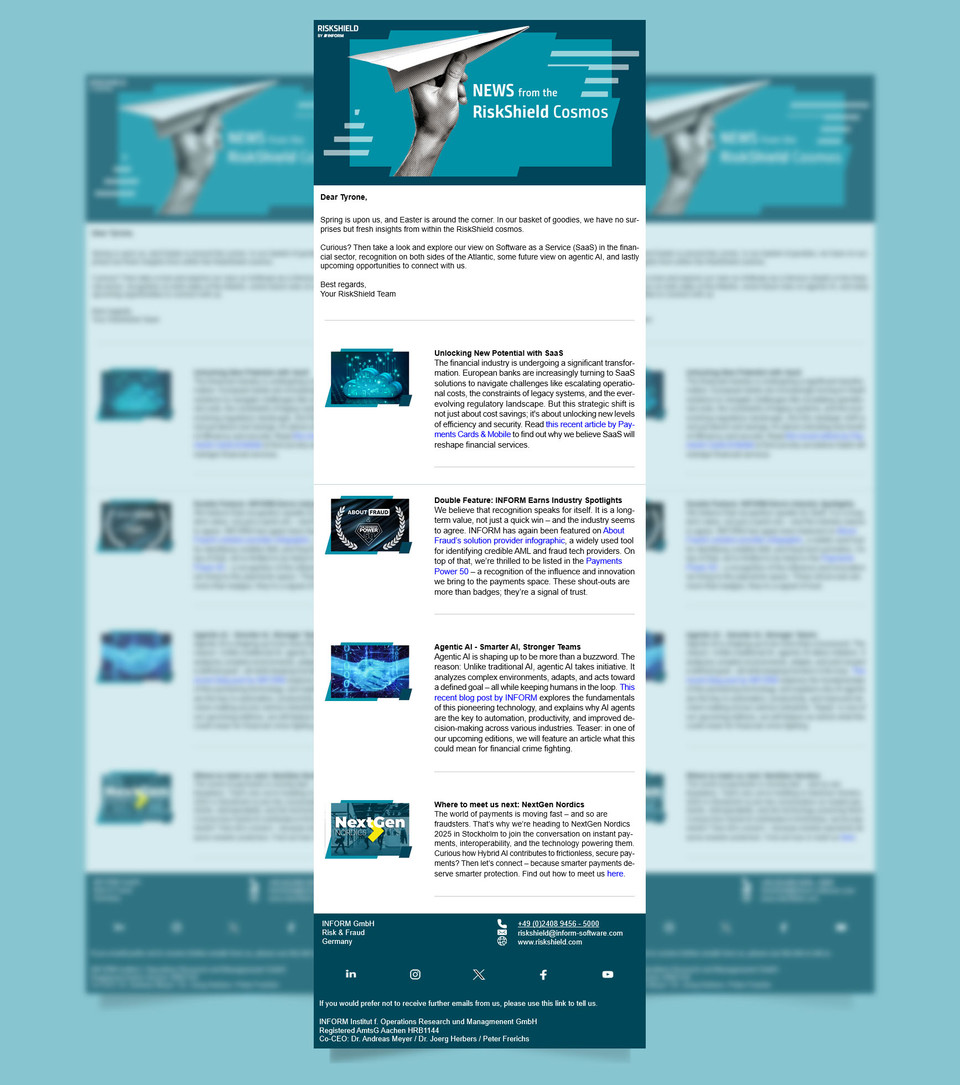 Preview of our newsletter layout