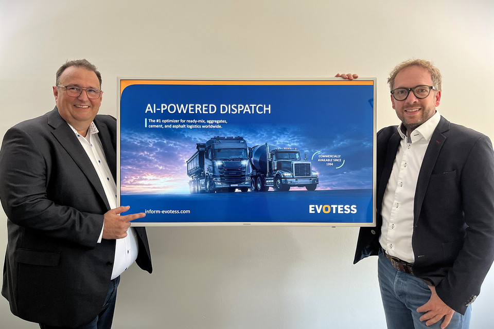 AI-powered dispatch for optimizing logistics in ready-mix, aggregates, cement, and asphalt since 1994. Evotess.
