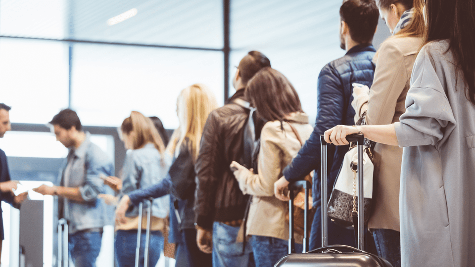 Passengers and Staff at Airport