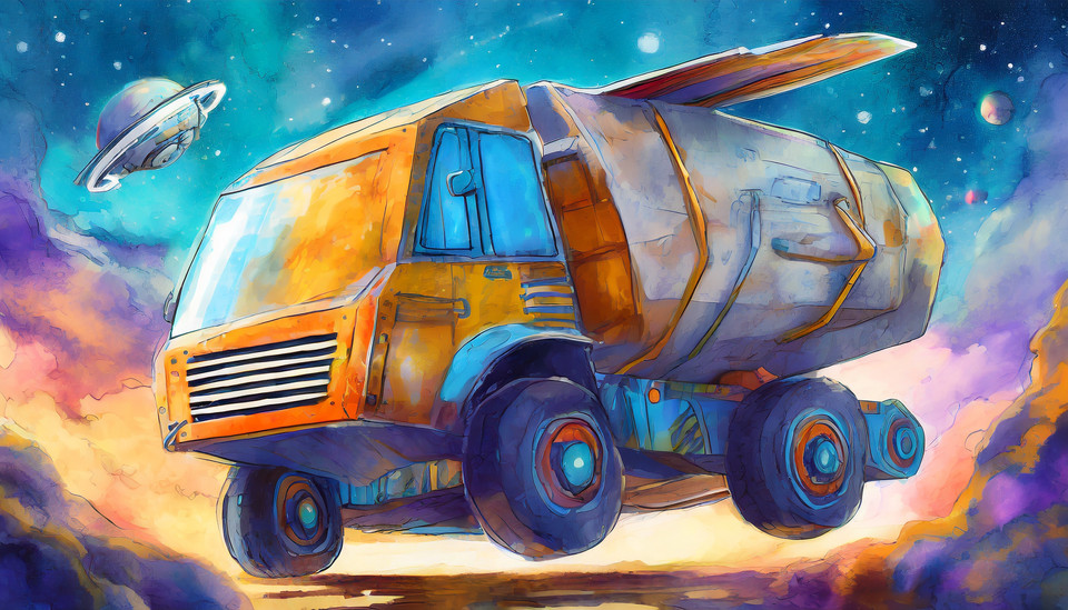 Firefly Future Flying Dump truck space ship