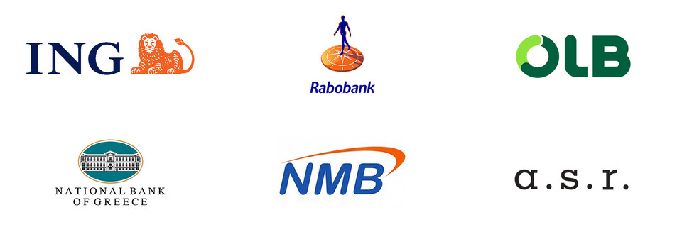 Overview with logos of RiskShield customers in the banking sector