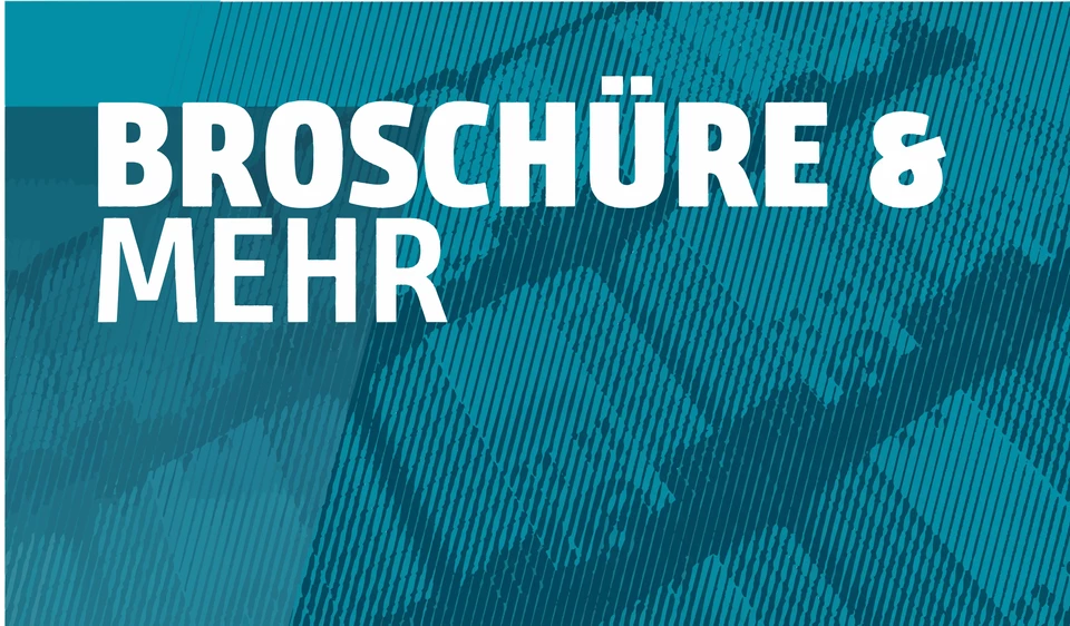 Grafik für Broschüren und Dienstleistungen, präsentiert in modernen, auffälligen Farben und Design.