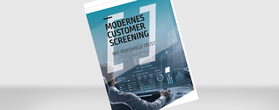 Visualisierung des Papers RiskShield Customer Screening SaaS, das einfaches Screening für kleinere Banken und FinTechs zeigt.