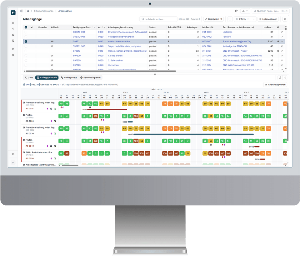 Auftragsplantafel in FELIOS | APS