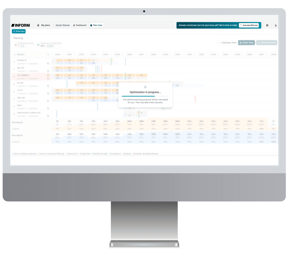 View of Staff and Capacity Planning in Simple Planner in the Event of Staff Absences