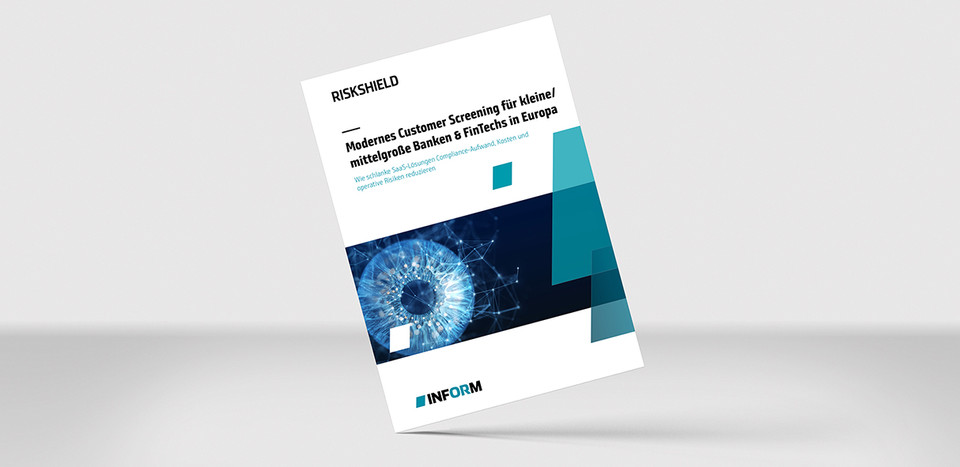 Visualisierung des Papers RiskShield Customer Screening SaaS, das einfaches Screening für kleinere Banken und FinTechs zeigt.