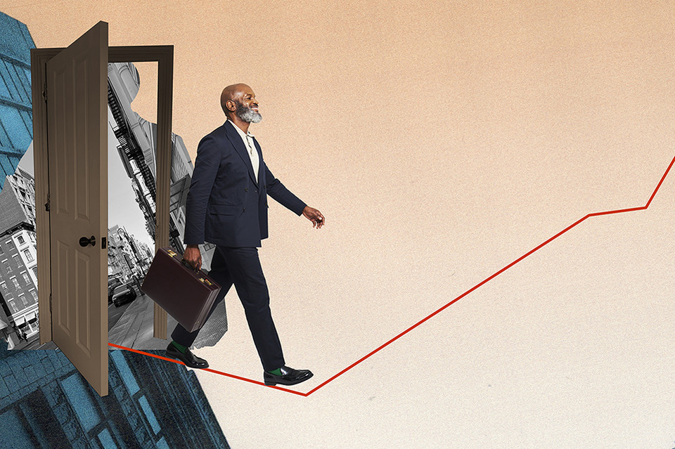 Business professional balancing on a tightrope – symbolizing the precision, and responsibility in regulatory compliance